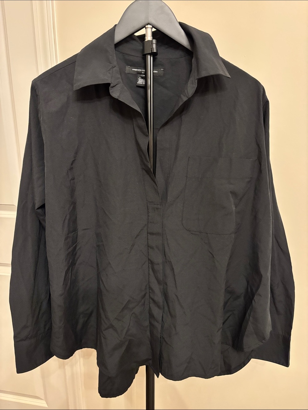 French Connection Black Lightweight Oversized Shirt